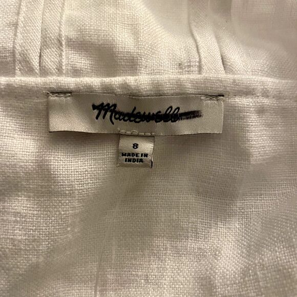 MADEWELL Embroidered Tank Mini Dress 8 Linen Eyelet White Square Neck NWT B28 - Picture 7 of 7